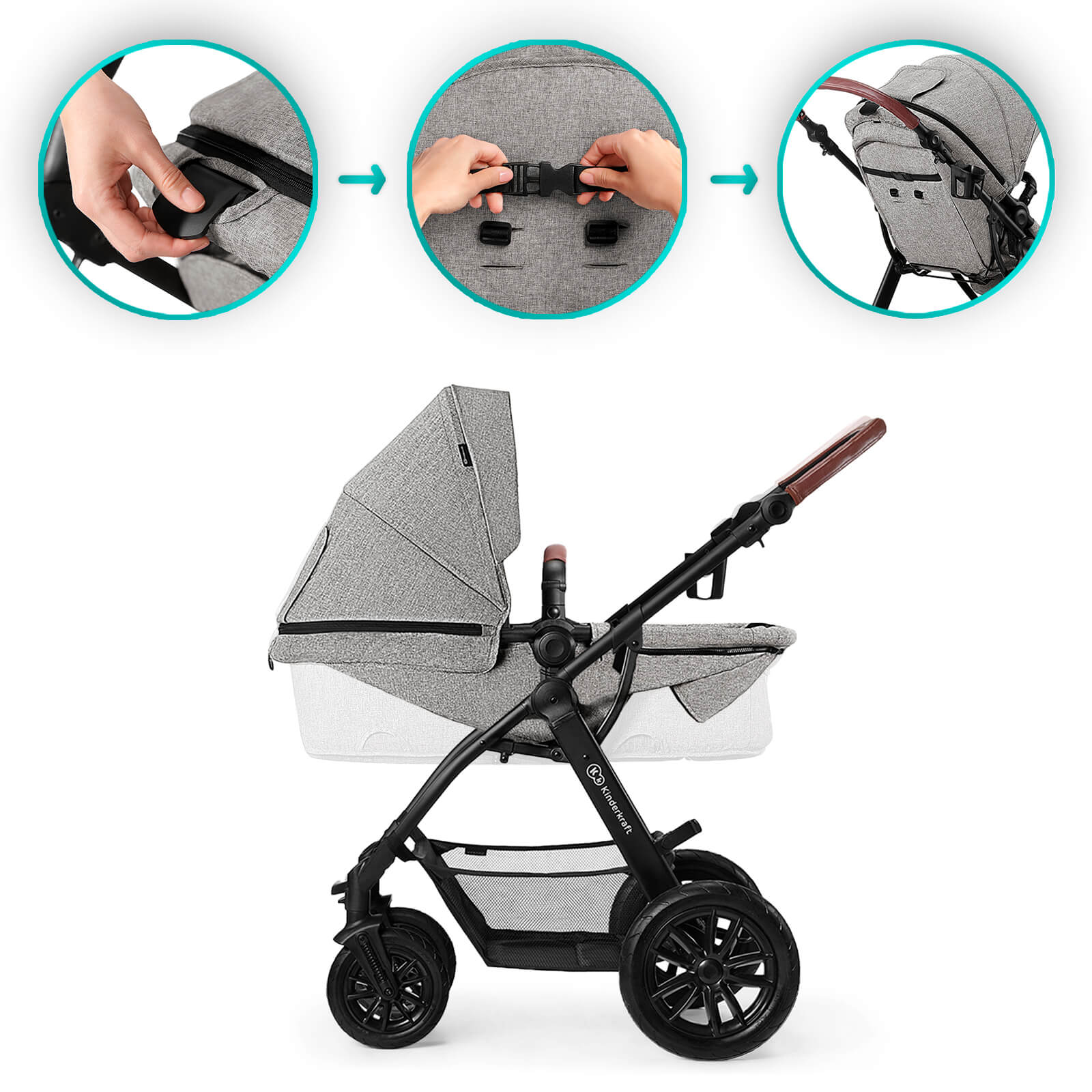 Multifunctional stroller 3in1 XMOOV - Seat 2-in-1: a carrycot and a stroller